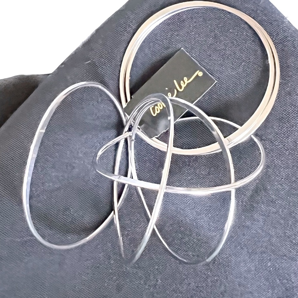 🌊6 Wavy Silver Tone Bracelets by Cookie Lee - Picture 6 of 6